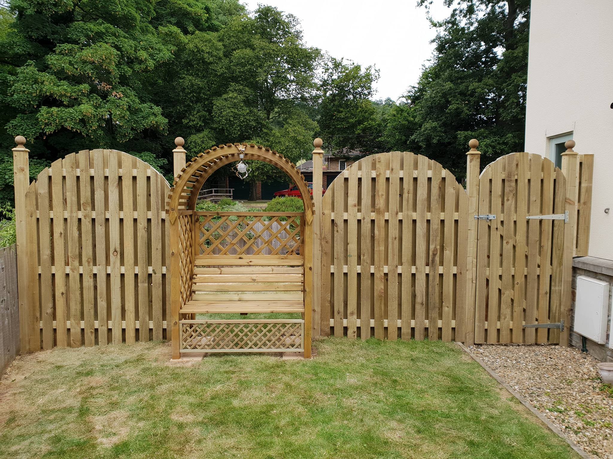 Decorative paved seating area