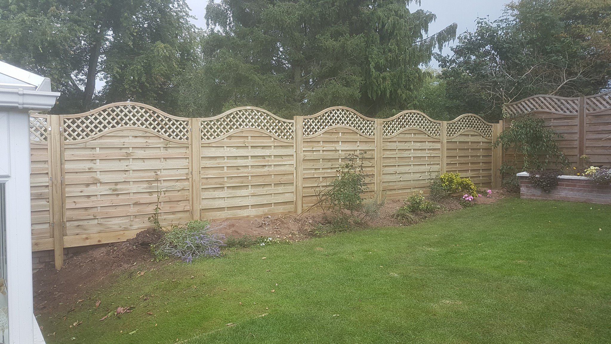 Decorative lattice-topped fence panel