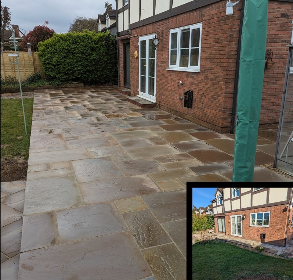 Paved patio at Monkland