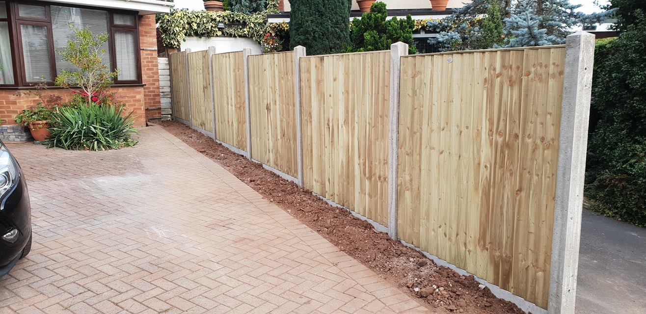 Closeboard timber fencing