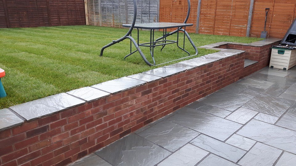 Brick wall finished with coping