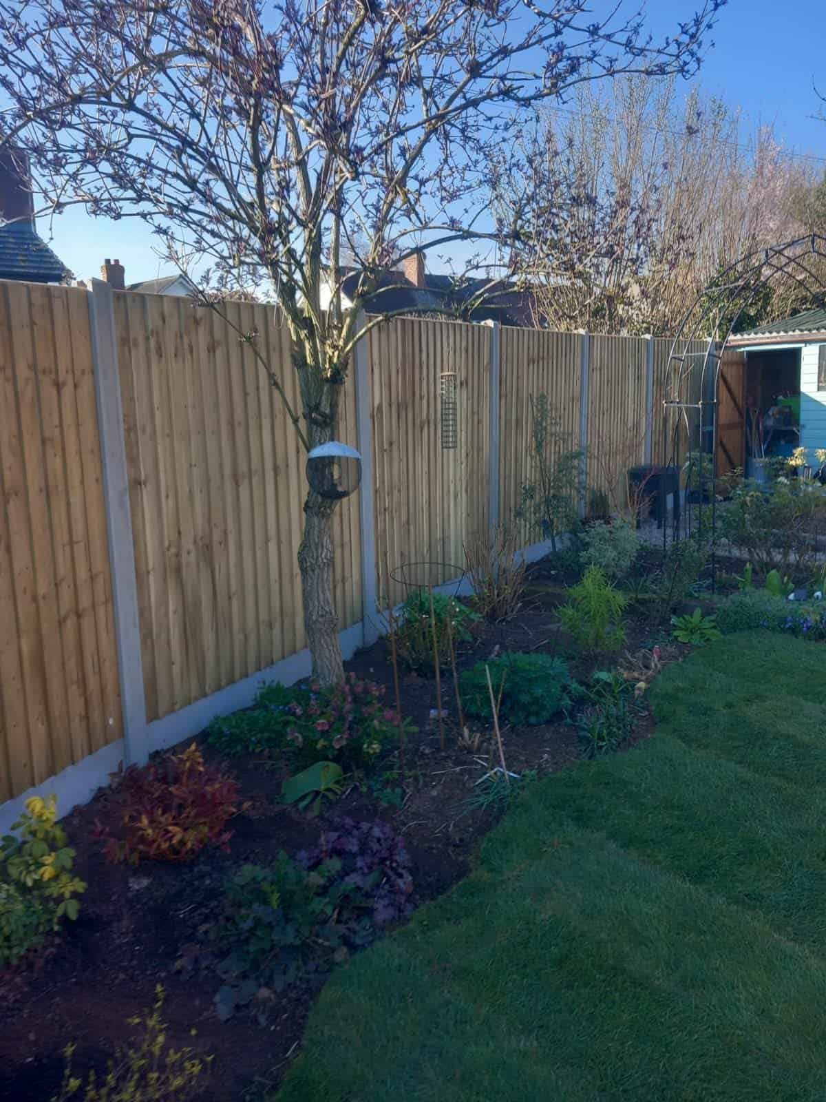 A new closeboard fence with concrete posts and gravel boards installed by Hereford Fencing & Landscaping
